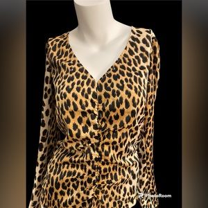 🌸 GONE/DONATED 
🌸  V-NECK LEOPARD PRINT TOP